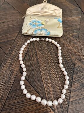 Honora Freshwater Pearl Necklace 18” Sterling Silver Clasp NEW w/ Floral Pouch